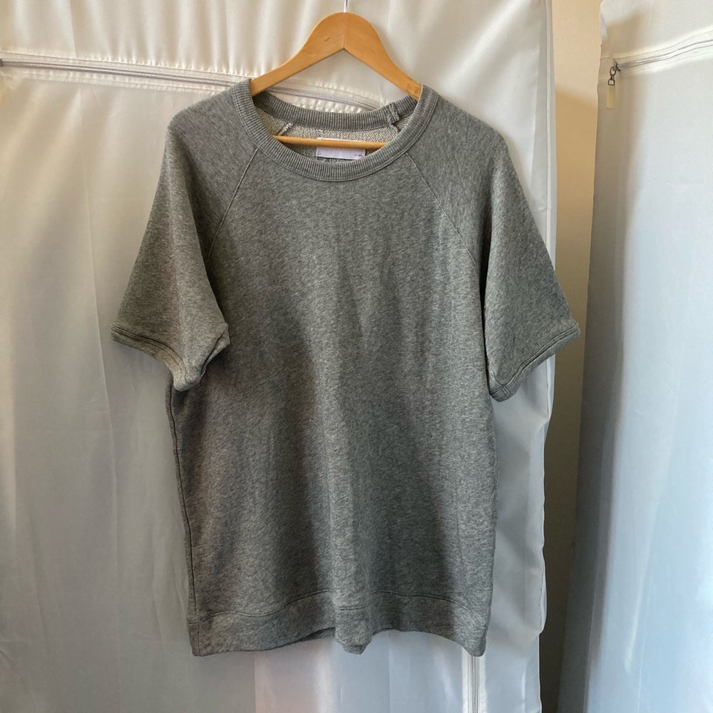 Soft Grey Short-Sleeve Sweatshirt